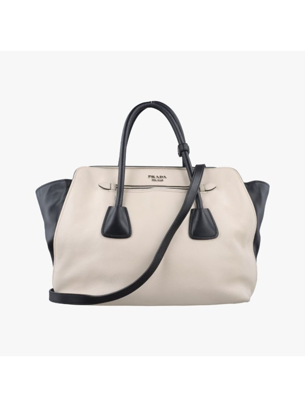 Prada Tote Bag White Leather